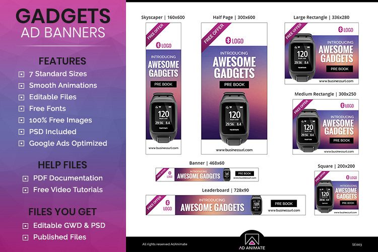 Gadgets Booking Animated Ad Banner Template Viewing Product Gadgets Booking Animated Ad Banner Template