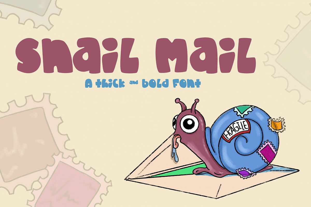 Snail Mail| A fat and chunky font! example image 1