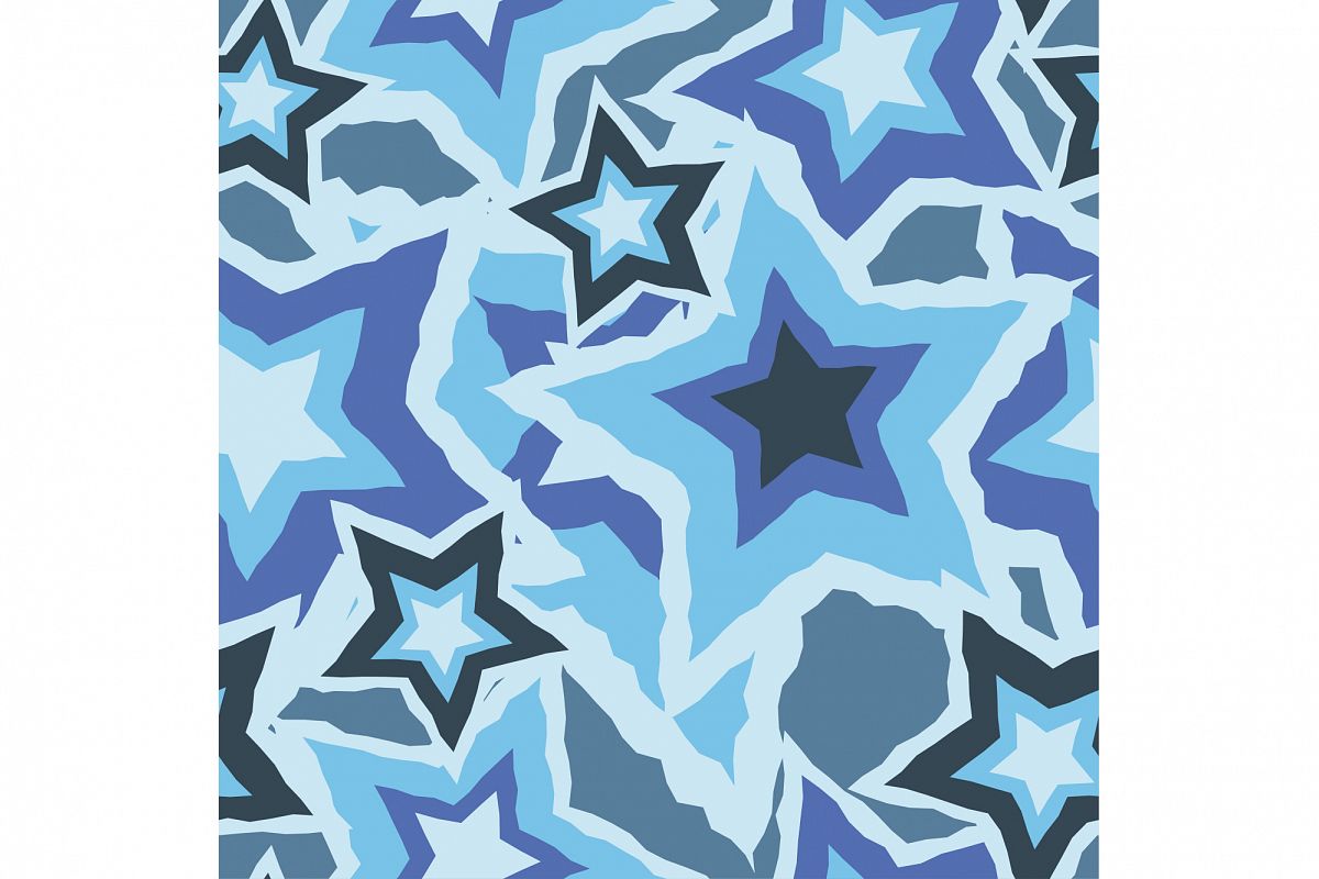 Seamless vector background with decorative stars. Print. Cloth design, wallpaper. example image 1