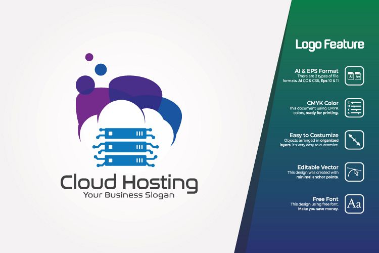 Cloud Hosting Logo Template example image 1