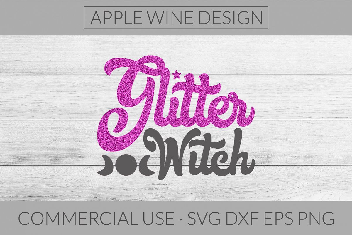 Glitter Witch SVG DXG PNG EPS Cutting File example image 1
