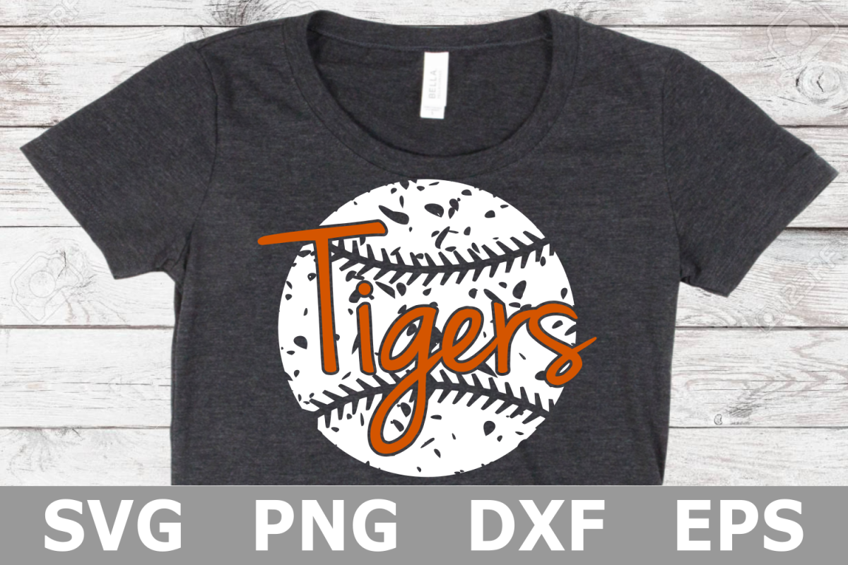 Tigers Grunge Baseball - A Sports SVG Cut File example image 1