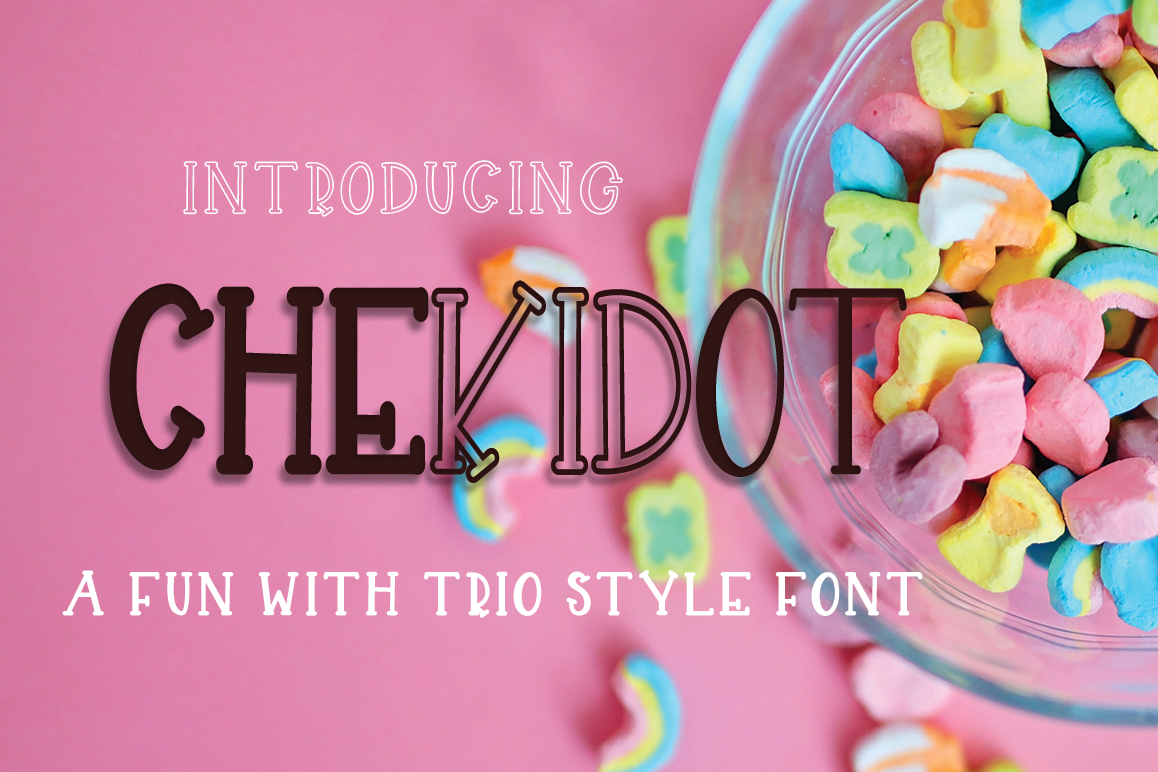 CHEKIDOT - A FUN WITH TRIO STYLE FONT example image 1