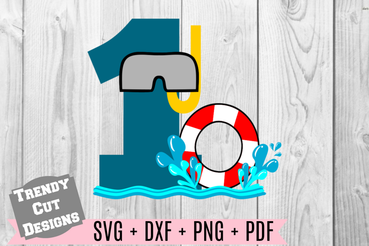 Pool Party Number 1st Birthday Svg