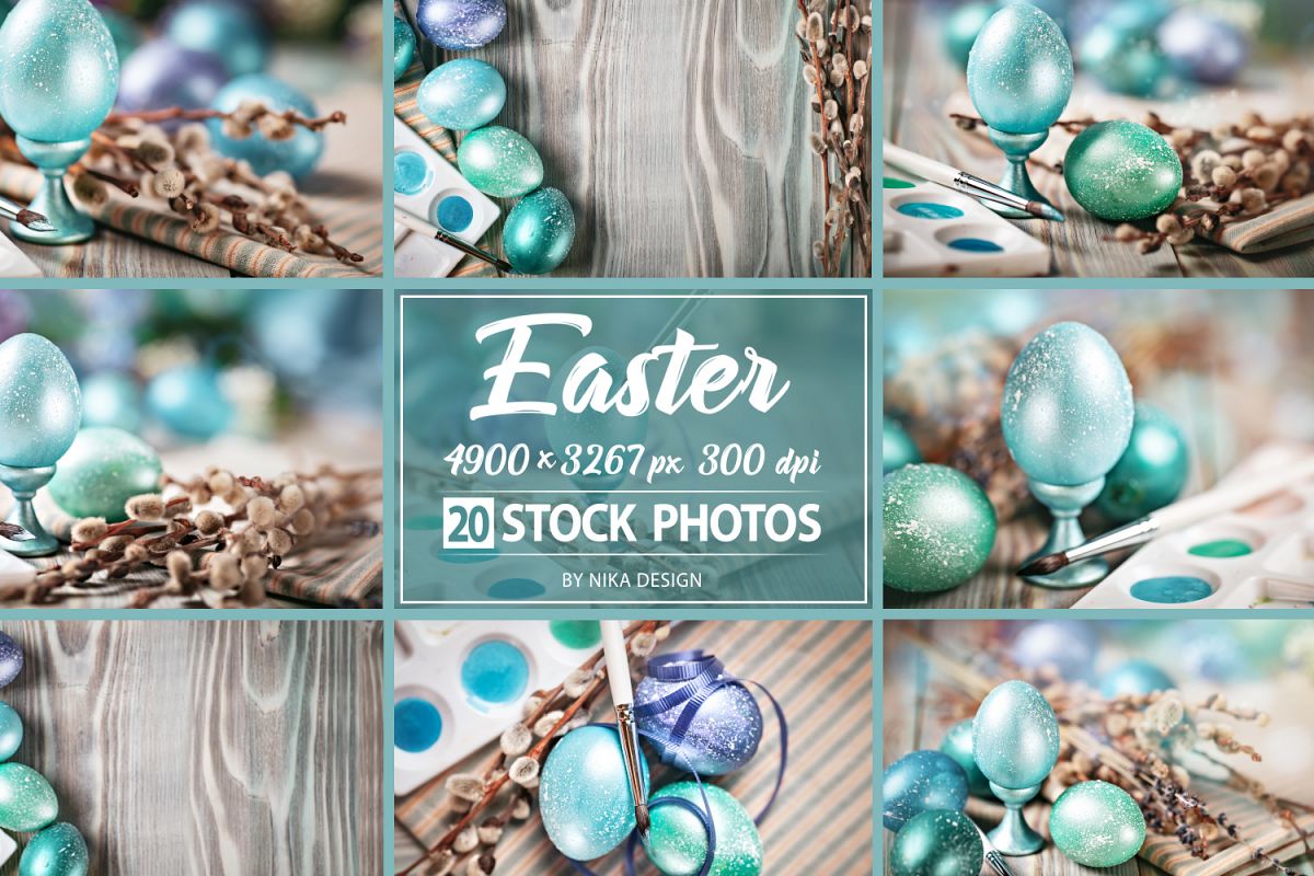 Bundle of greeting Easter backgrounds. example image 1