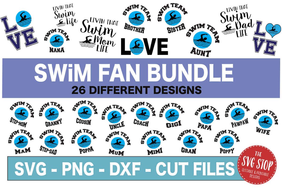 Swim SVG Bundle -SVG, PNG, DXF example image 1