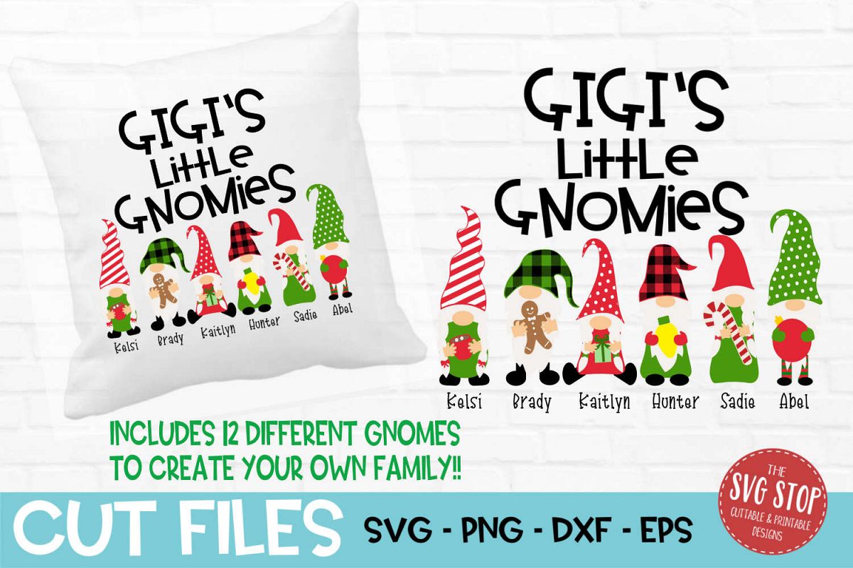 Gigi's Little Gnomies Christmas SVG, PNG, DXF, EPS example image 1