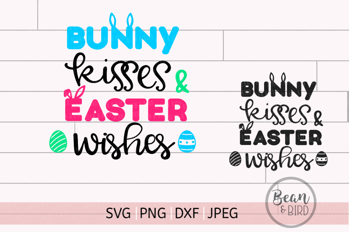 Bunny Kisses Easter Cut File example image 1