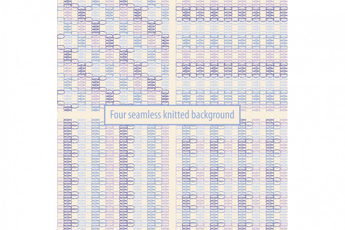 Set of four seamless knitted backgrounds. example image 1