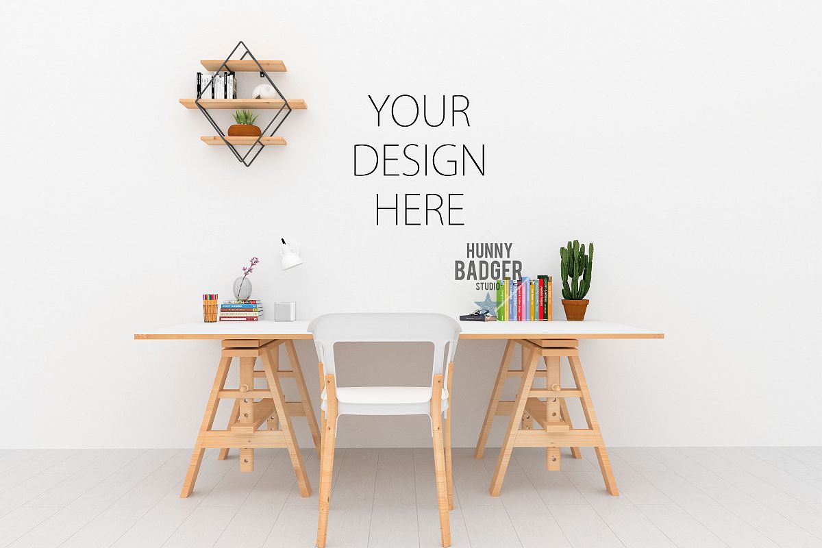 Download Desk mockup - wall art mock up