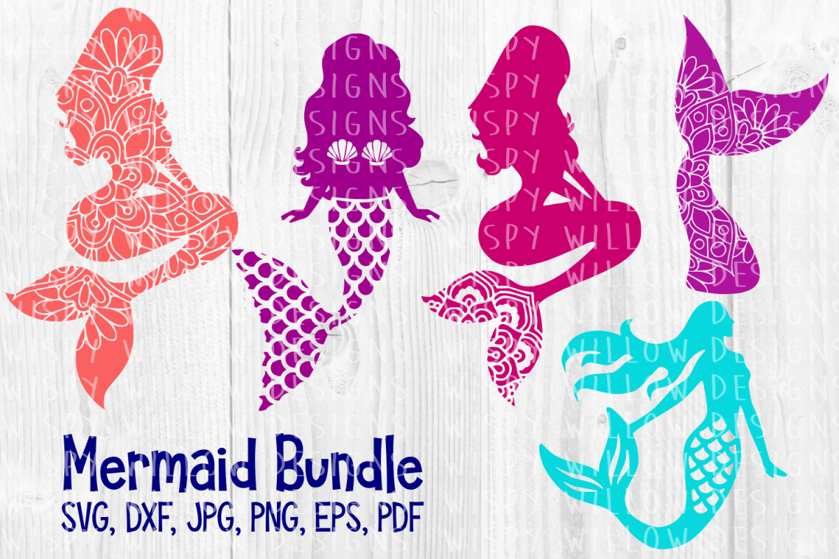 Download Mermaid Bundle, Mandala Mermaid, SVG Cut File (108659 ...