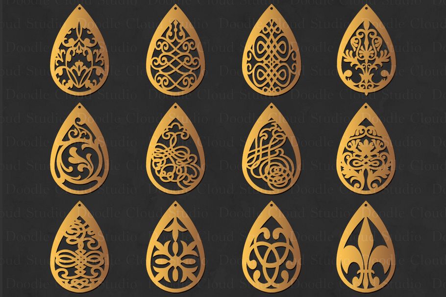 Earring svg, Earring Templates , Jewelry, Pendant SVG, Teardrop with