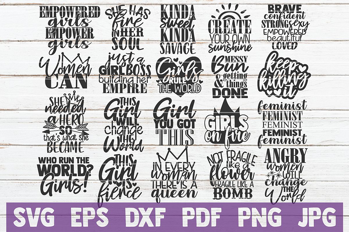 Girl power SVG Bundle | Woman Up SVG Cut Files example image 1