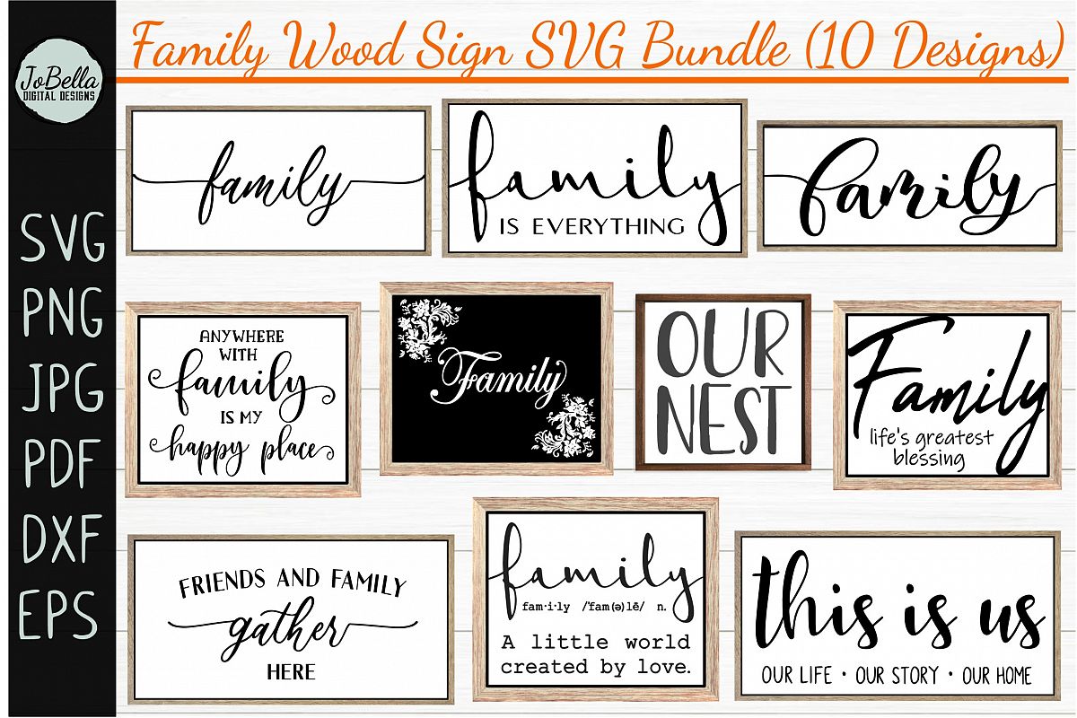 Family Wood Sign SVG Bundle - Farmhouse SVG Bundle example image 1