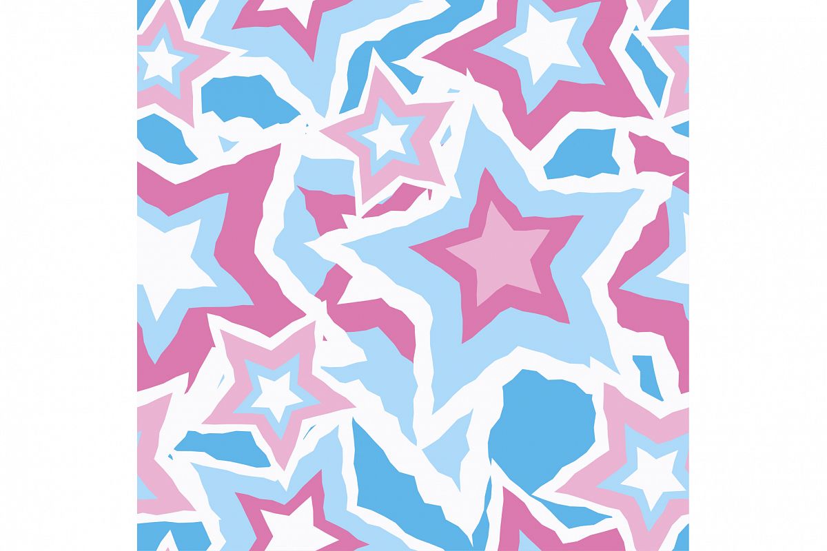 Seamless vector background with decorative stars. Print. Cloth design, wallpaper. example image 1