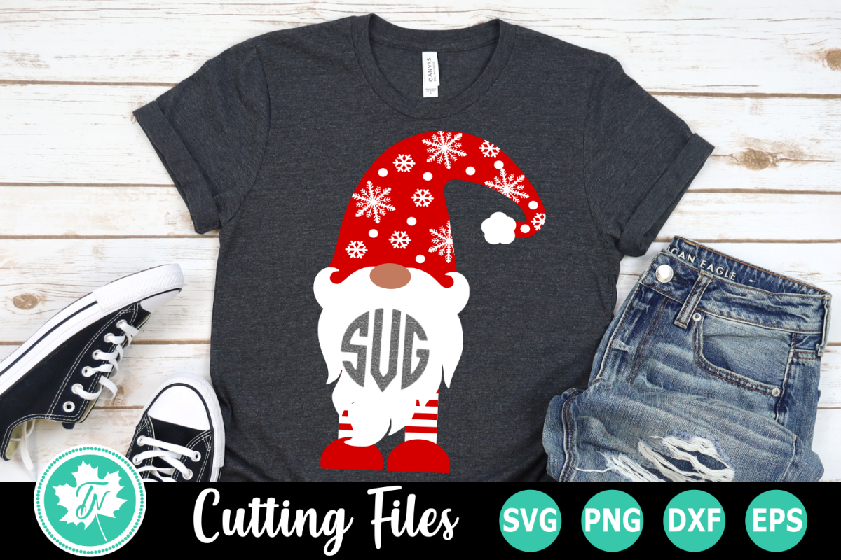 Gnome Monogram - A Christmas SVG Cut File example image 1