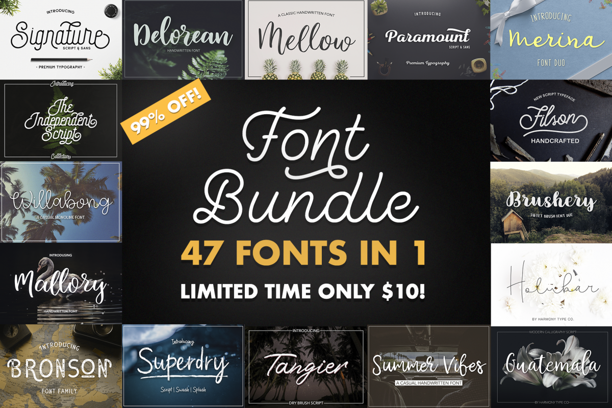 47 IN 1 FONT BUNDLE example image 1