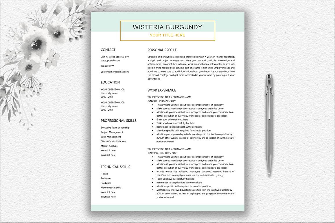 Resume Template Design example image 1