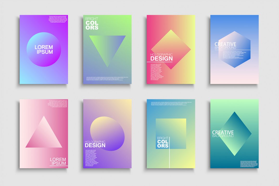 Colorful gradient trendy posters example image 1