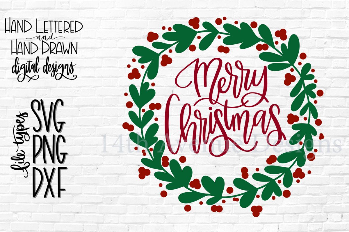 Christmas Monogram Wreath Svg - Layered SVG Cut File - Download Free