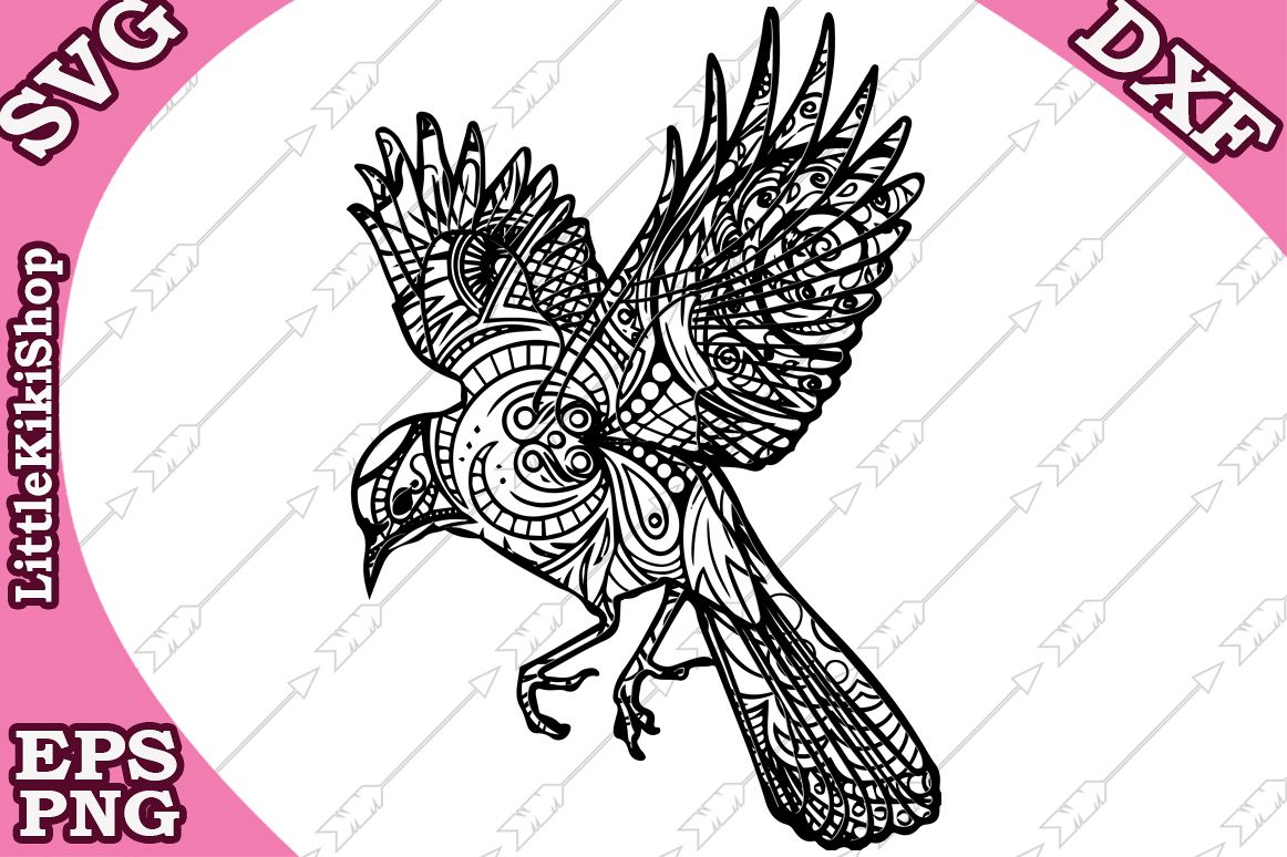 Download Zentangle bird Svg ,mandala Bird Svg,Zentangle animal Svg, (227347) | SVGs | Design Bundles