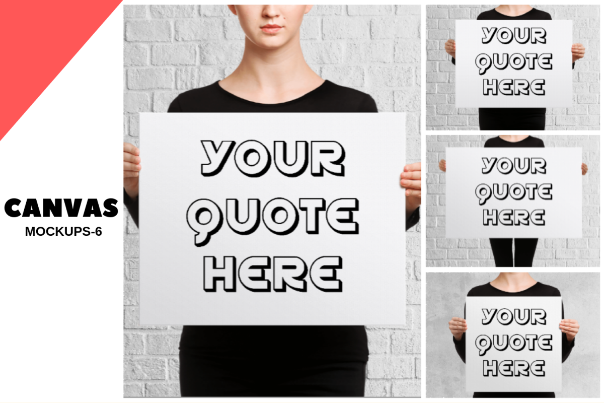 Women Holding Canvas Mockups - 6 | V1 example image 1