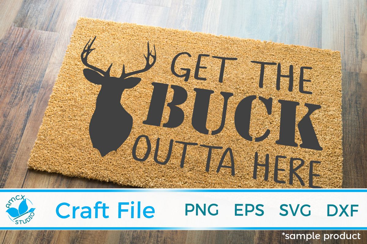 Deer Head Front Doormat SVG example image 1