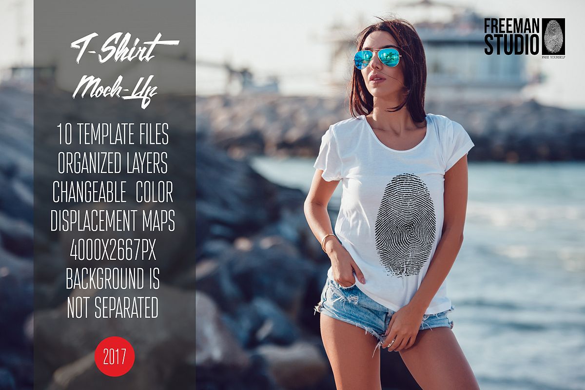 T-Shirt Mock-Up Vol.17 2017 example image 1