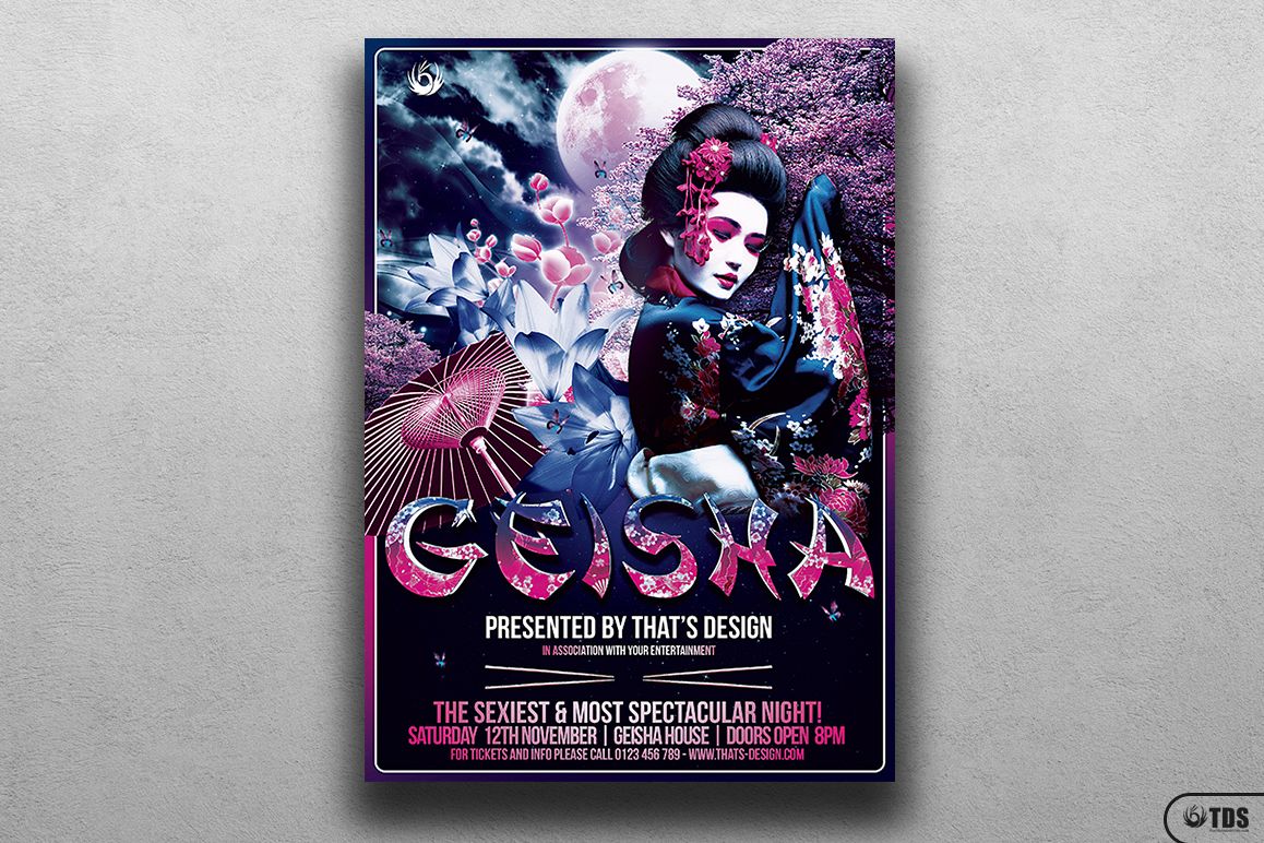 Geisha Night Flyer Template V2 example image 1
