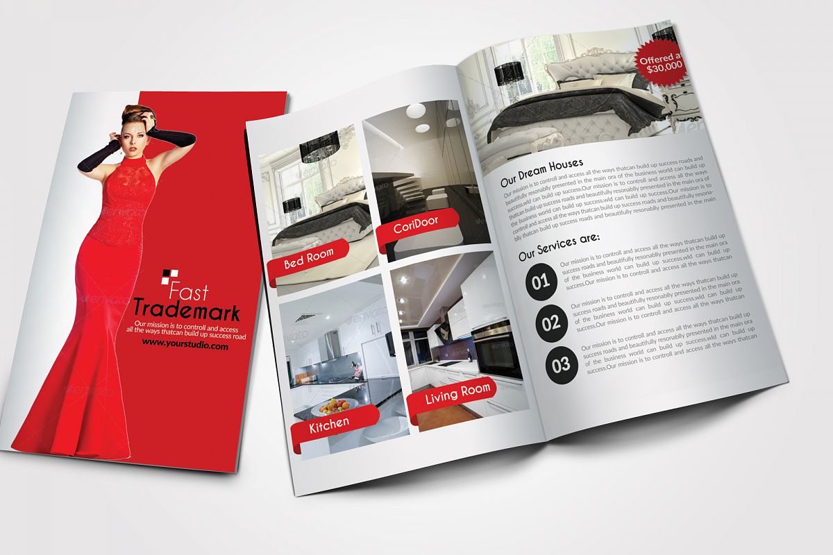 12 Pages Luxury Business Bifold Brochure example image 1