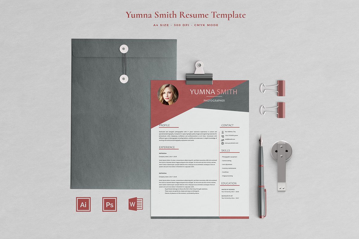 Yumna Resume with Cover Letter Professional Template example image 1
