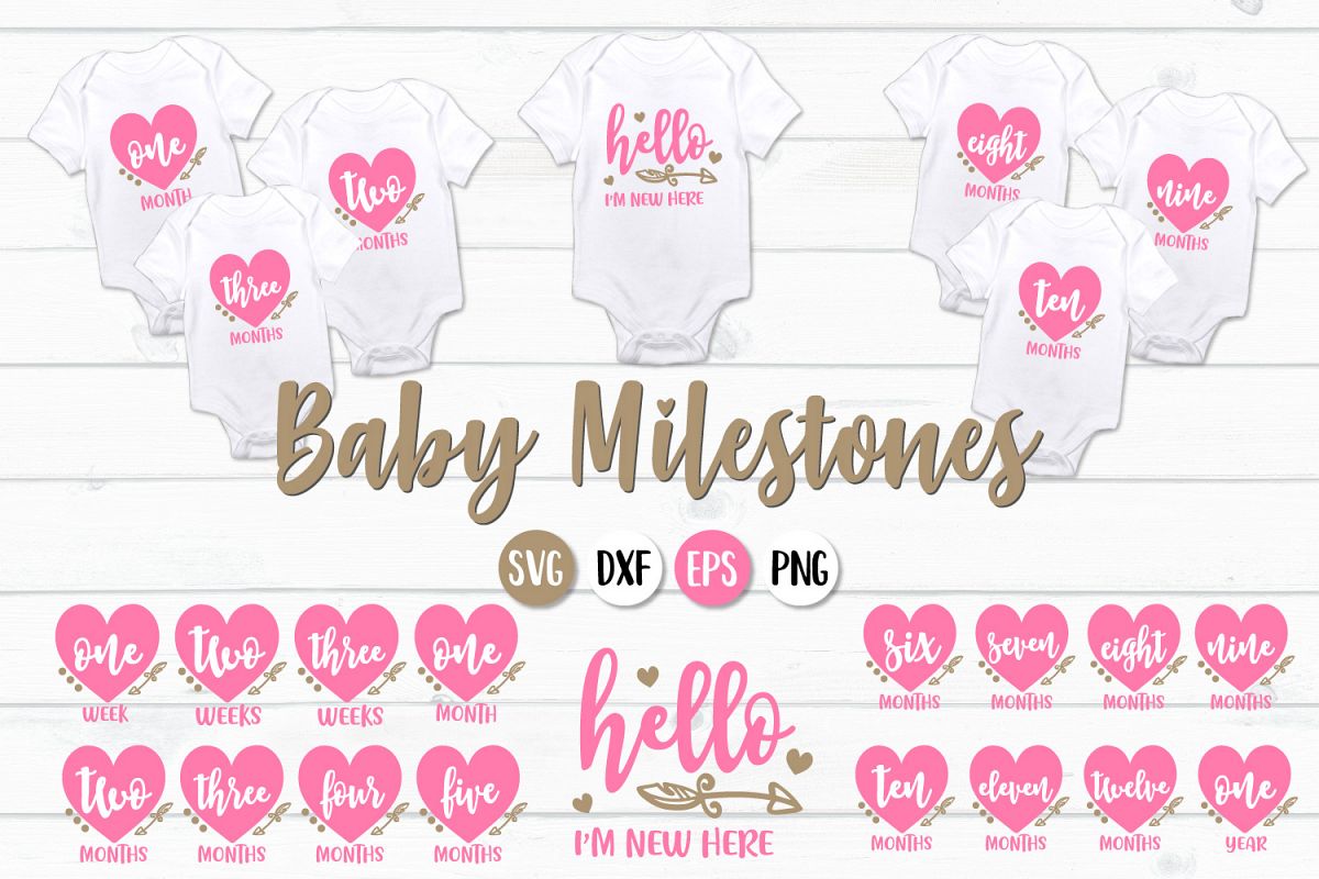 Baby Milestones - SVG, EPS, PNG, EPS example image 1