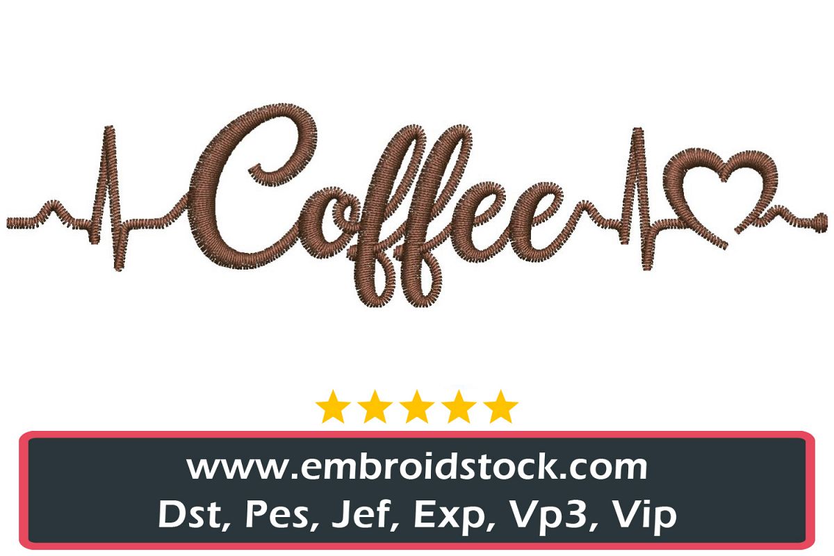 Coffee Love Embroidery Design example image 1