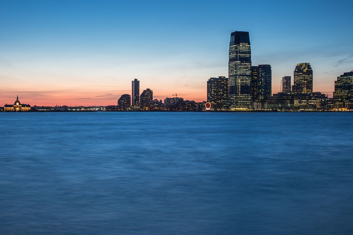 View on jersey city during sunset example image 1