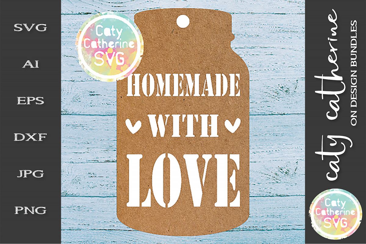 Home Made Baking Gift Tag SVG Homemade With Love example image 1
