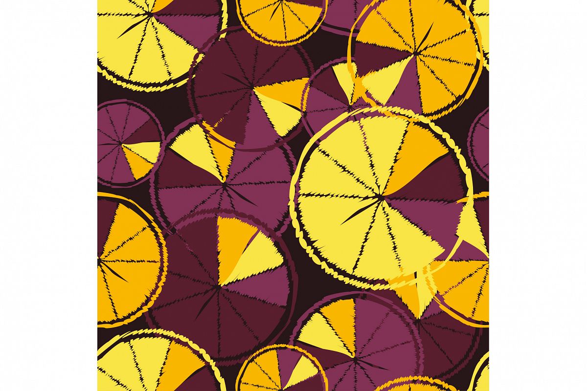 Ethnic boho seamless pattern with decorative oranges. Tropical fruits. example image 1