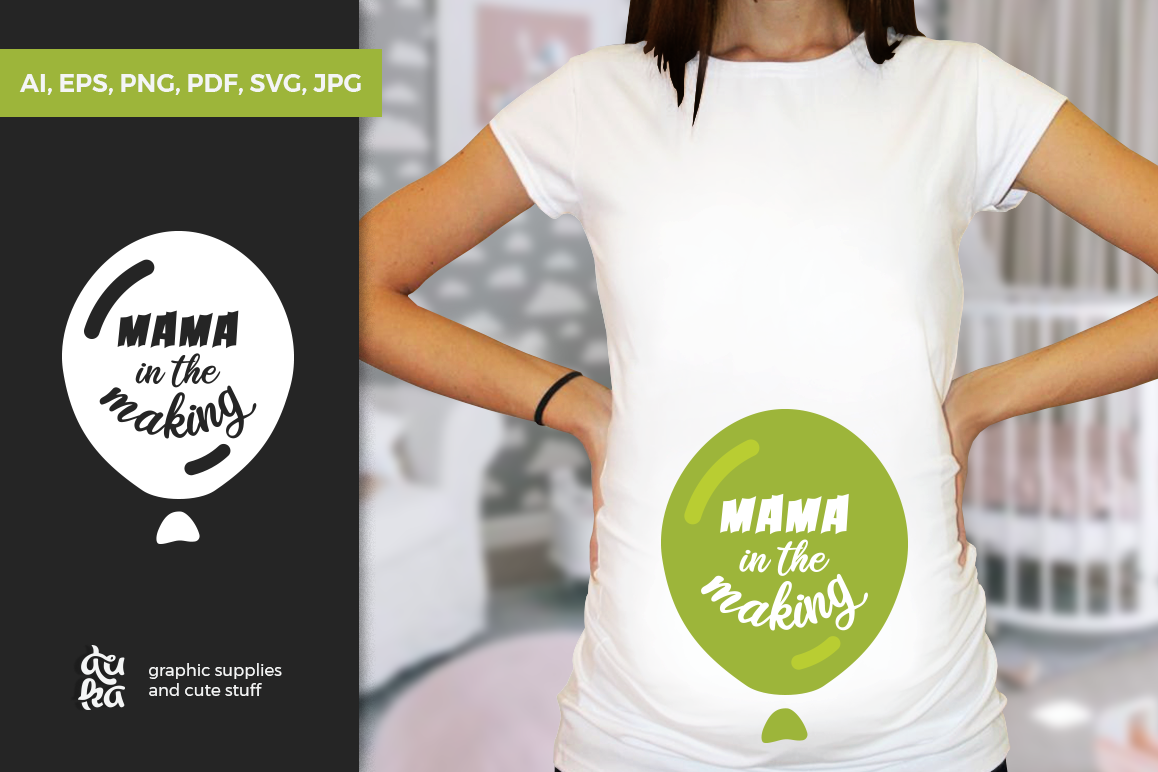Pregnancy Announcement SVG Cut Files - Mama in the making example image 1
