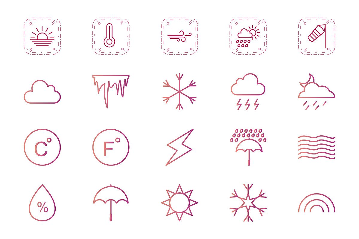 Set Of Weather And Season Icons example image 1