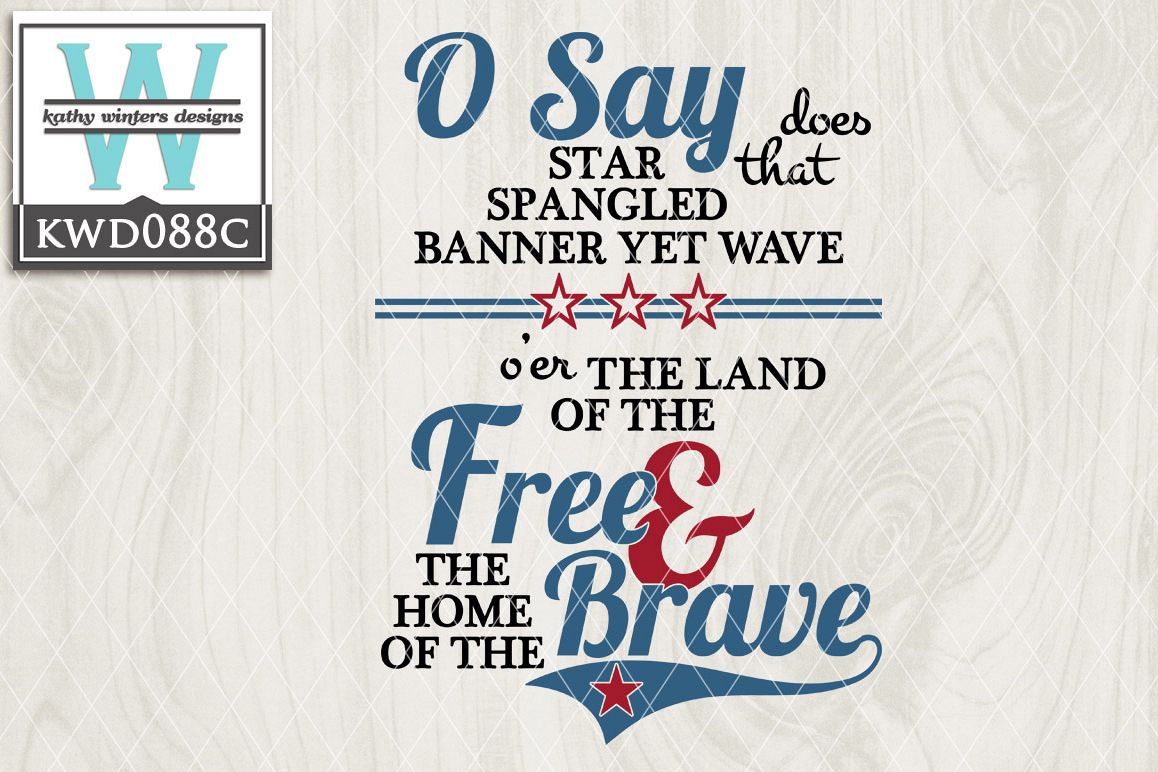 Patriotic Cutting File KWD088C example image 1