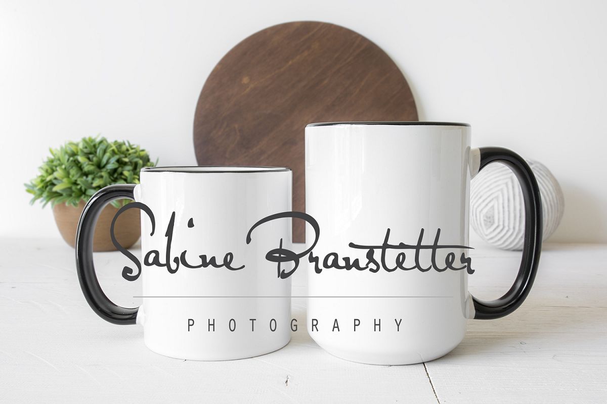 Styled Stock Photography Small And Large Coffee Mugs Mockup example image 1
