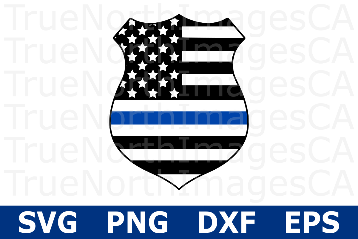 Thin Blue Line Police Badge SVG