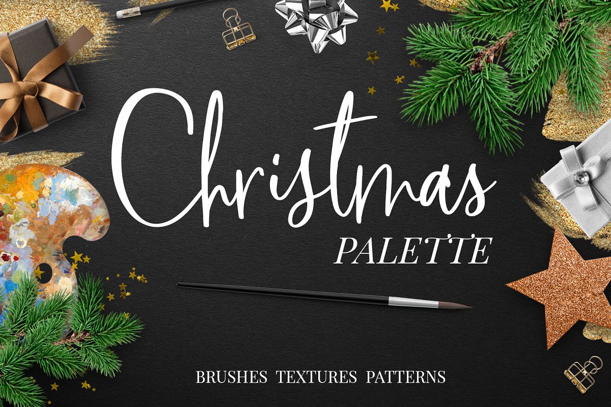 Christmas palette brushpack example image 1