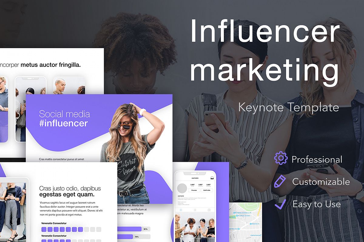 Influencer Marketing Keynote Template example image 1