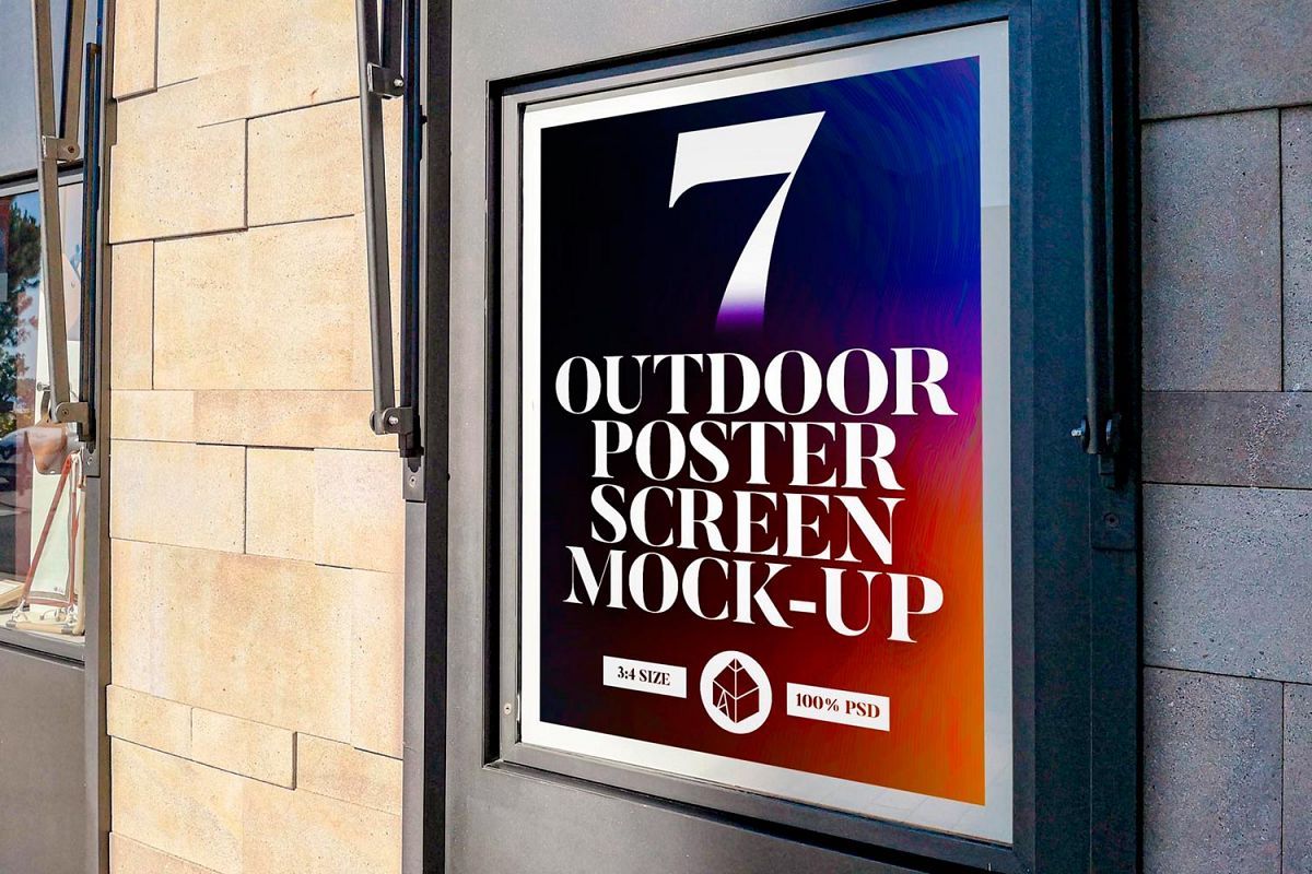 Outdoor Poster Screen Mock-Ups 2 example image 1