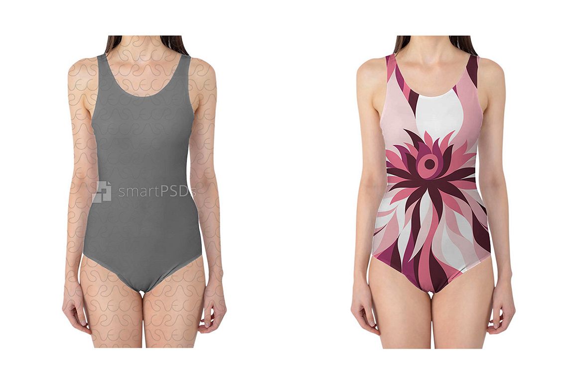 Swimsuit Dress Design Mockup of Sublimation Cloth Preview - 2 Views example image 1