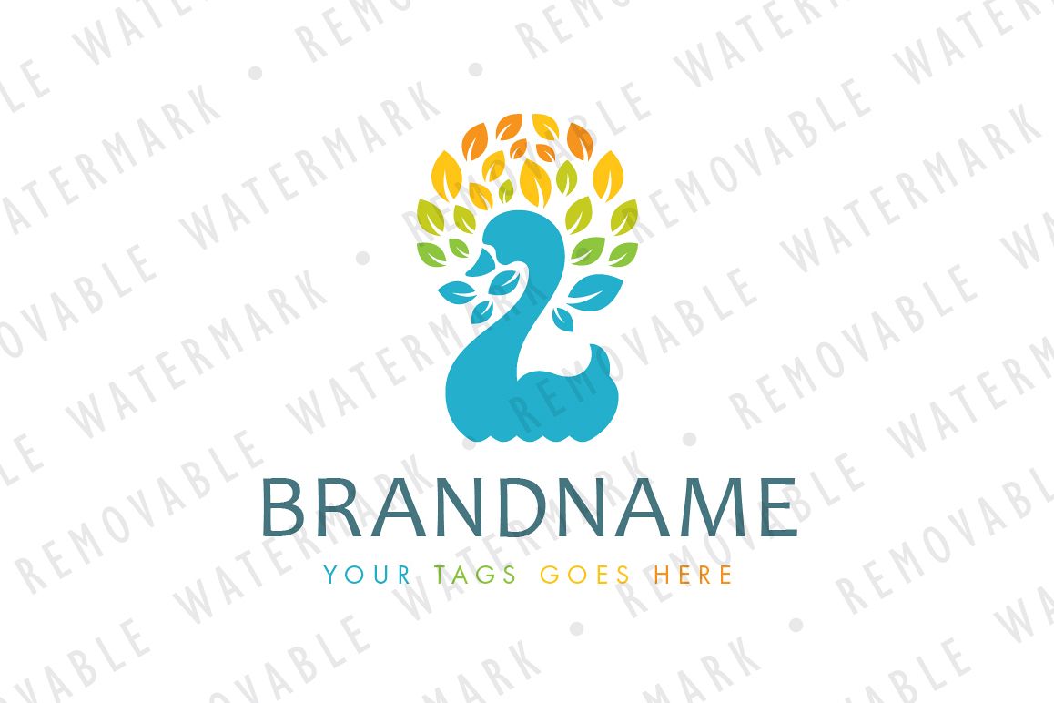 Swan of Leaves Logo example image 1