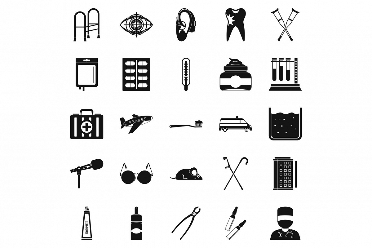 Interest icons set, simple style example image 1