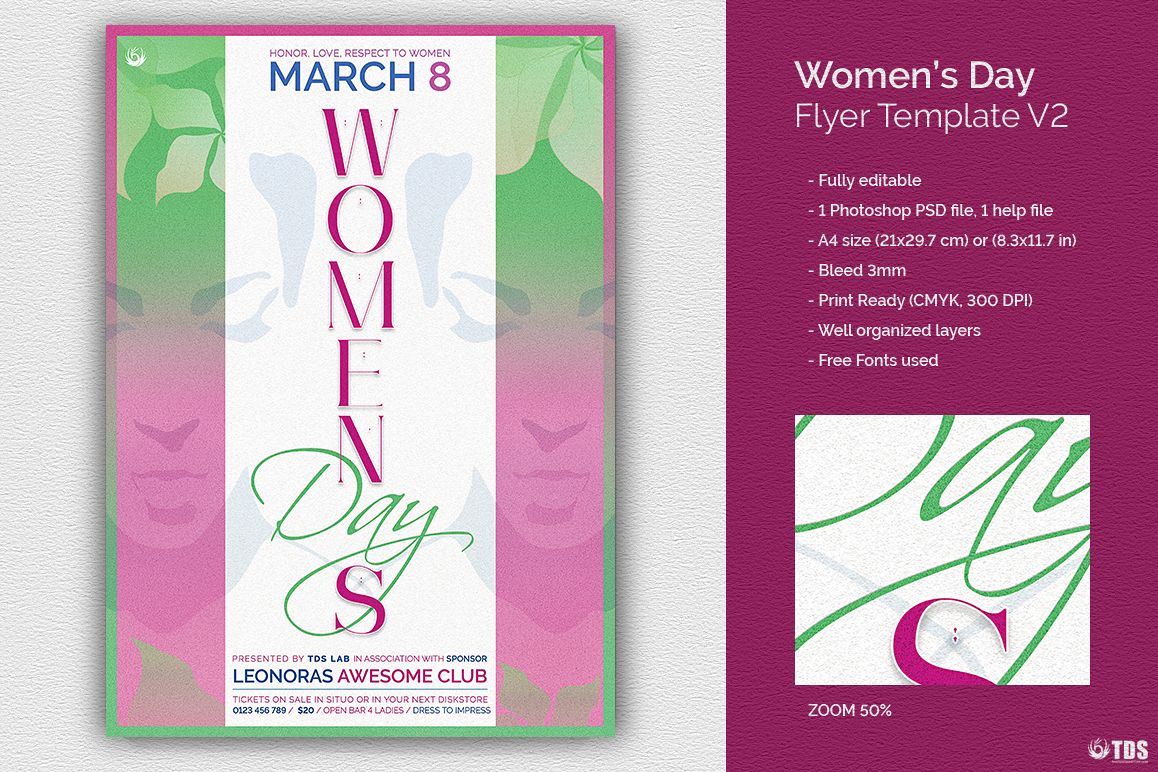 Womens Day Flyer Template V2 example image 1