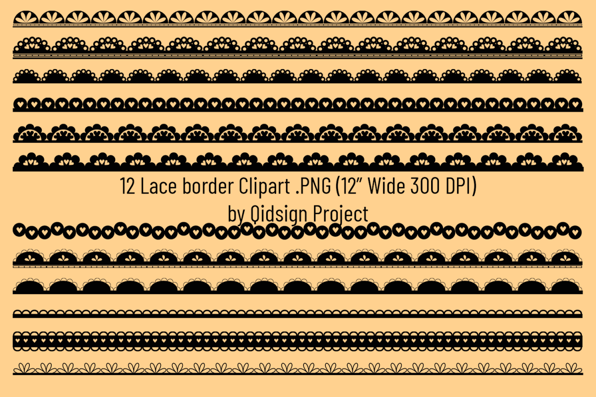 Lace Border Clipart . PNG example image 1