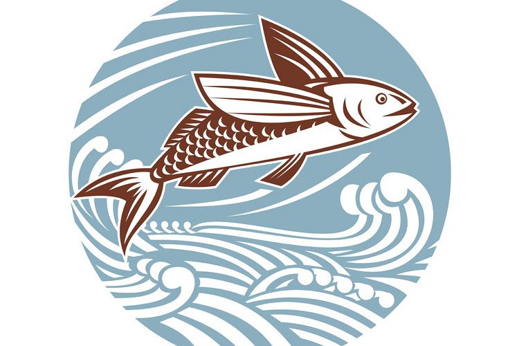 Flying Fish Waves Retro example image 1